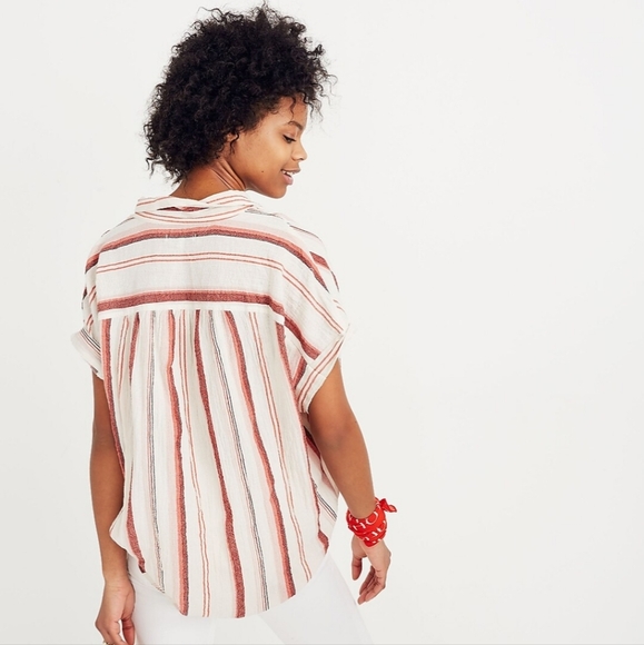 Madewell‎ Central Shirt White Albee Striped Cotton - Picture 8 of 14
